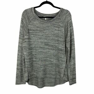 Talbots Marled Knit Pullover Sweater Gray Long Sleeve Size XL